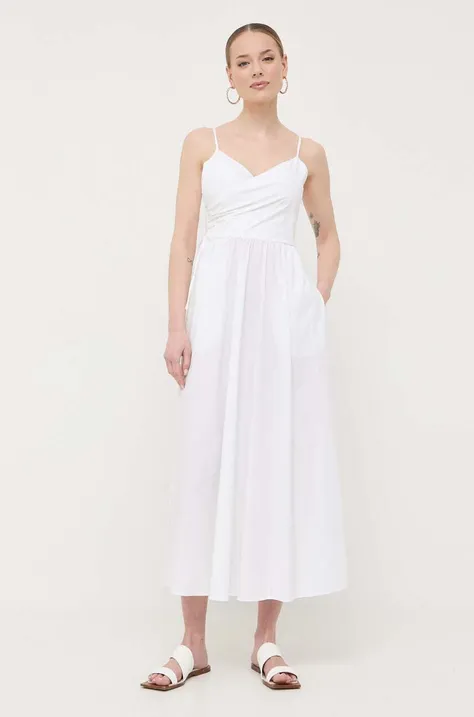 Marella sukienka kolor biały maxi rozkloszowana