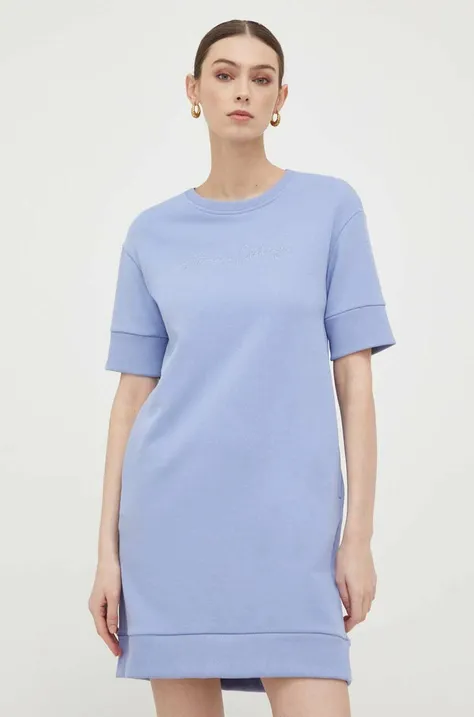 Armani Exchange sukienka kolor szary mini prosta