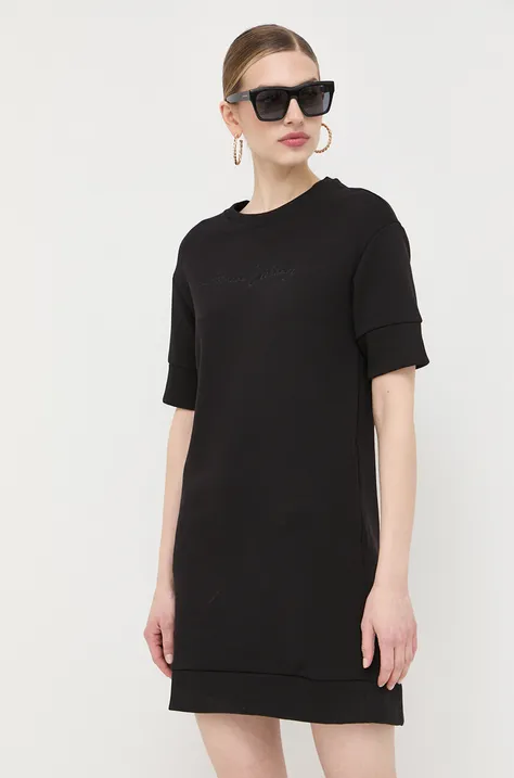 Armani Exchange rochie culoarea negru, mini, drept