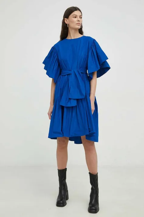 Платье MMC STUDIO цвет синий mini расклешённое