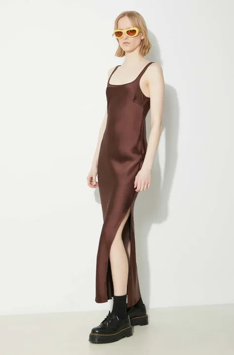 Samsoe Samsoe sukienka kolor brązowy maxi prosta