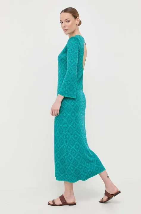 Платье Luisa Spagnoli Copenaghen цвет бирюзовый midi прямое