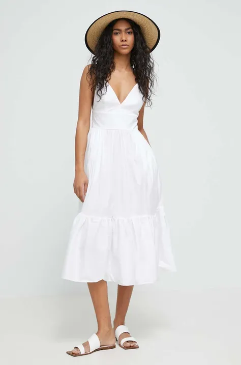 Max Mara Beachwear sukienka plażowa kolor biały