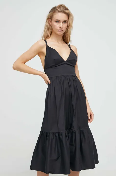 Max Mara Beachwear sukienka plażowa kolor czarny