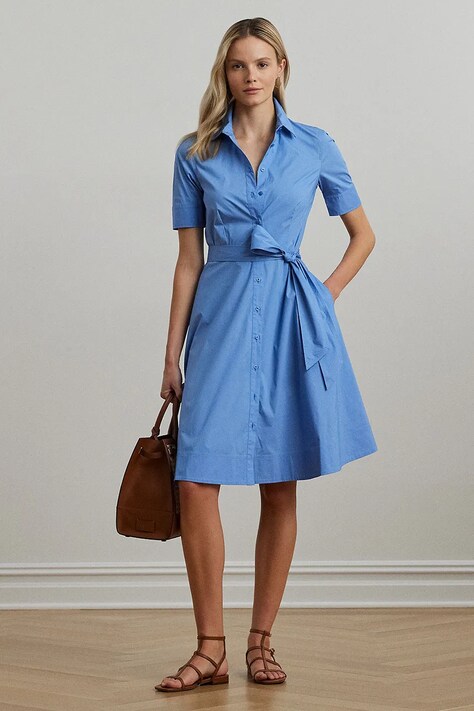 Lauren Ralph Lauren rochie culoarea bleumarin, mini, evazată, 200748950
