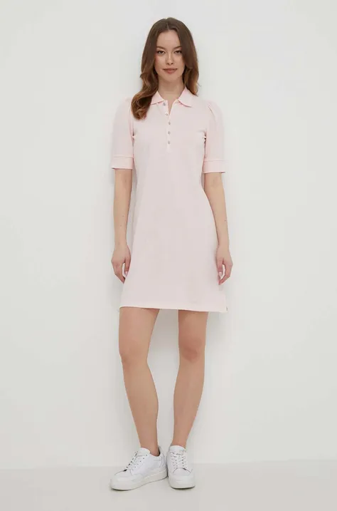 Šaty Lauren Ralph Lauren ružová farba, mini, rovný strih