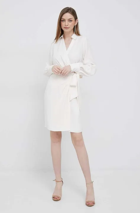 Lauren Ralph Lauren sukienka kolor beżowy mini prosta