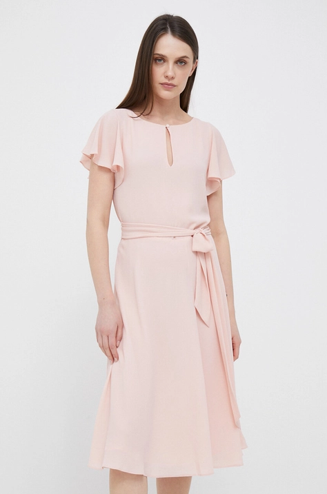 Lauren Ralph Lauren rochie culoarea roz, mini, evazati