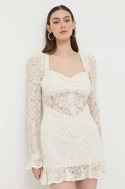 Haljina For Love & Lemons boja: bež, mini, ravna