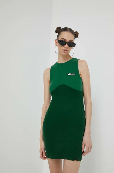Ellesse sukienka kolor zielony mini dopasowana