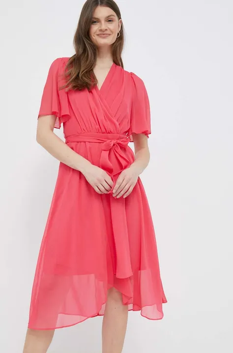 Dkny sukienka kolor różowy mini rozkloszowana