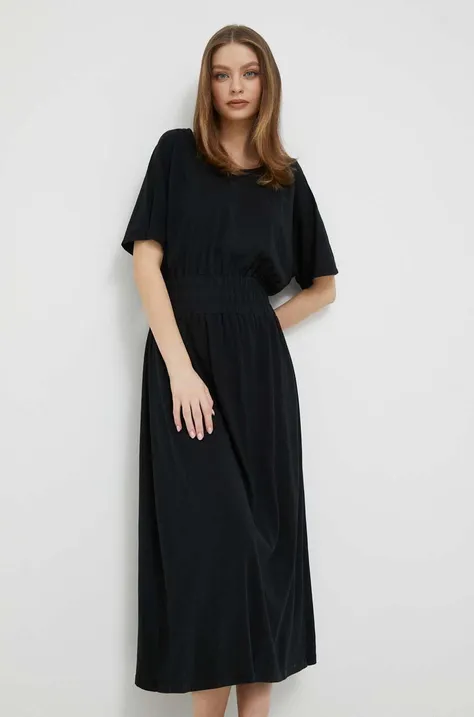 Βαμβακερό φόρεμα Deha χρώμα: μαύρο
