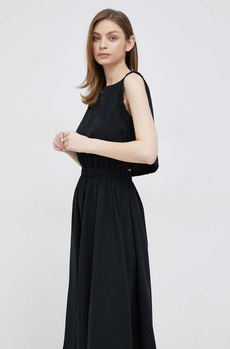 Deha rochie culoarea negru, midi, evazati