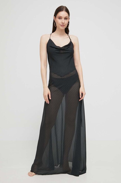 Trussardi rochie culoarea negru, maxi, evazată