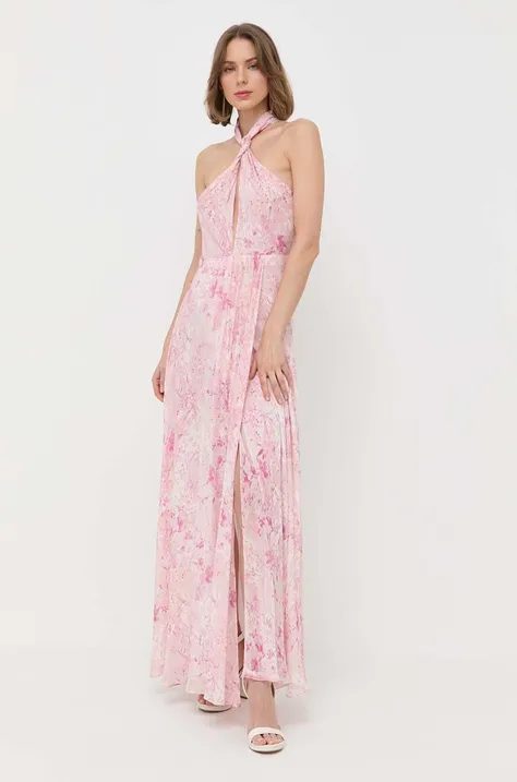 Patrizia Pepe sukienka kolor różowy maxi rozkloszowana