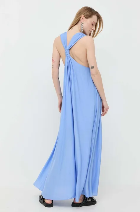 Patrizia Pepe sukienka kolor niebieski maxi rozkloszowana