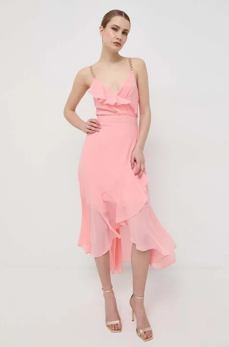 Сукня Morgan колір рожевий maxi розкльошена
