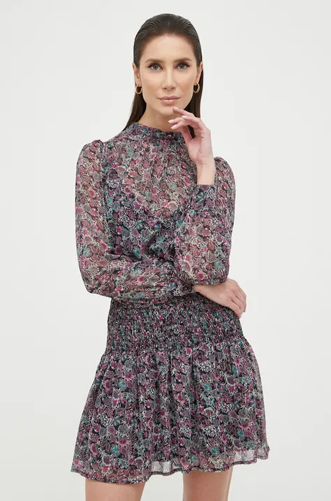 Haljina Morgan boja: ljubičasta, mini, širi se prema dolje