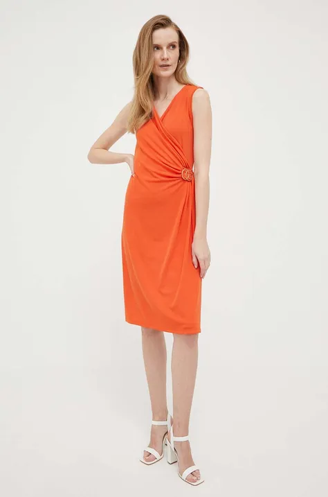 Šaty Artigli oranžová farba, mini, rovný strih