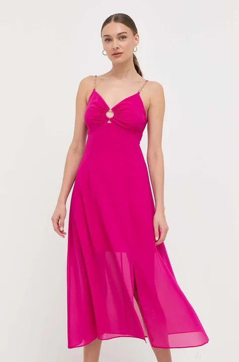 Šaty Morgan ružová farba, midi, áčkový strih