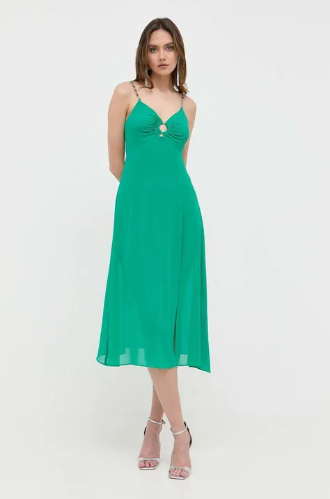 Morgan sukienka kolor zielony maxi rozkloszowana