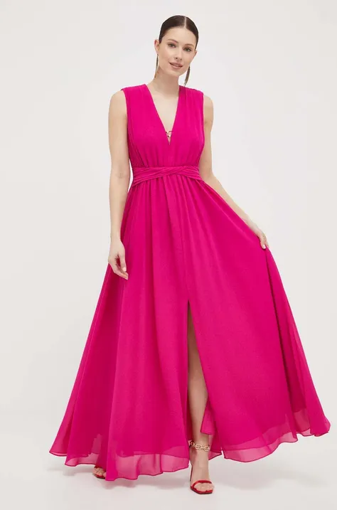Morgan sukienka kolor różowy maxi rozkloszowana