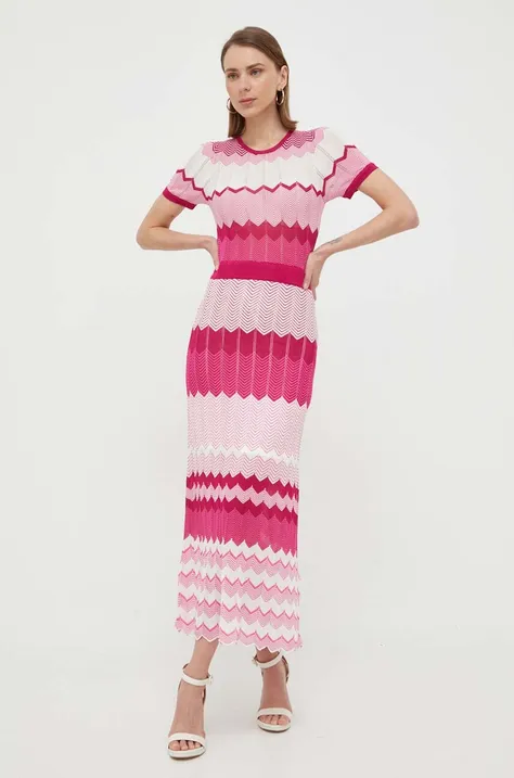 Morgan sukienka kolor różowy maxi dopasowana