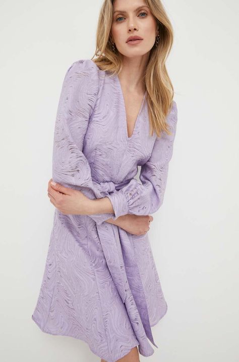 Платье Ivy Oak цвет фиолетовый mini расклешённая