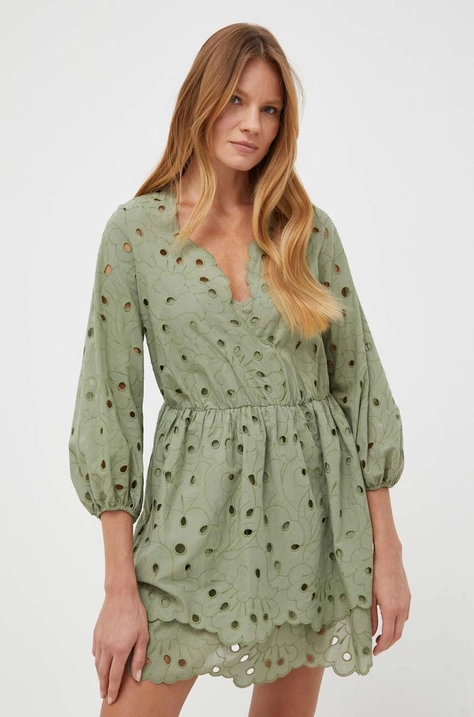 Ivy Oak rochie culoarea verde, mini, evazati