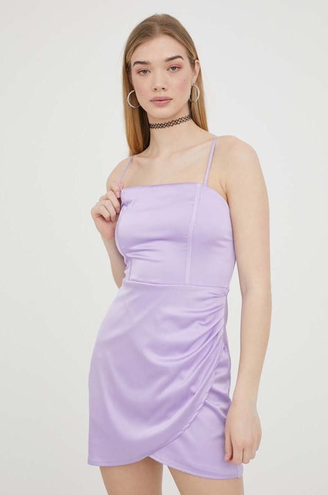 Hollister Co. rochie culoarea violet, mini, mulată