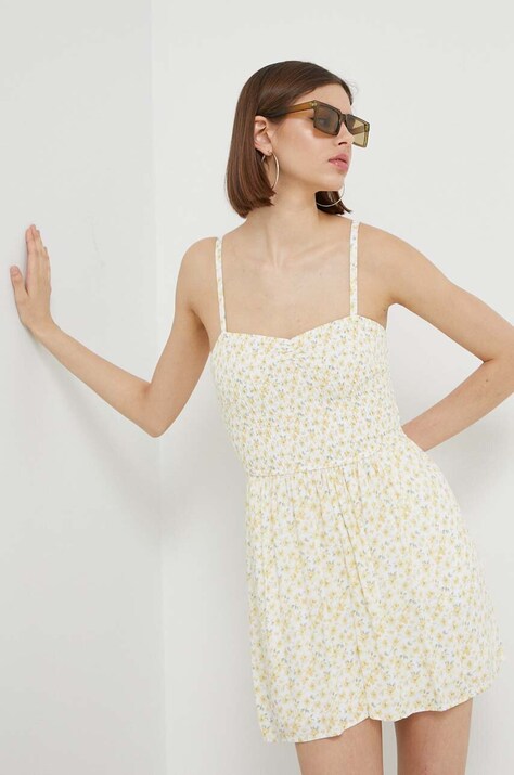 Hollister Co. rochie culoarea galben, mini, evazată