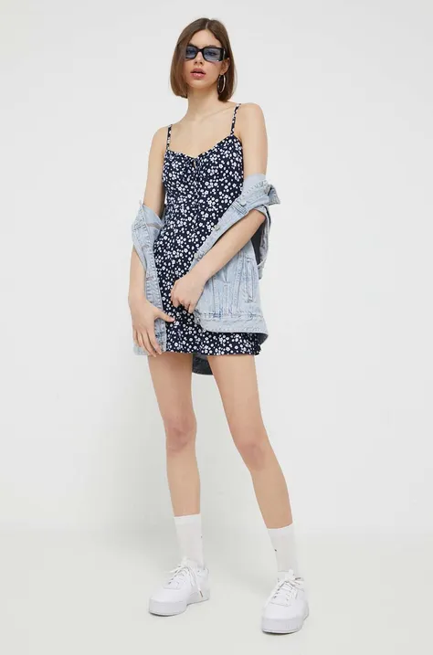 Hollister Co. rochie culoarea albastru marin, mini, evazati