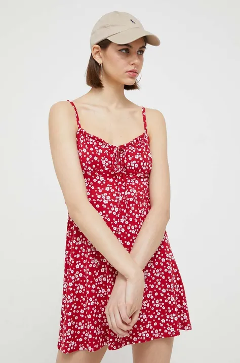 Φόρεμα Hollister Co. χρώμα: κόκκινο