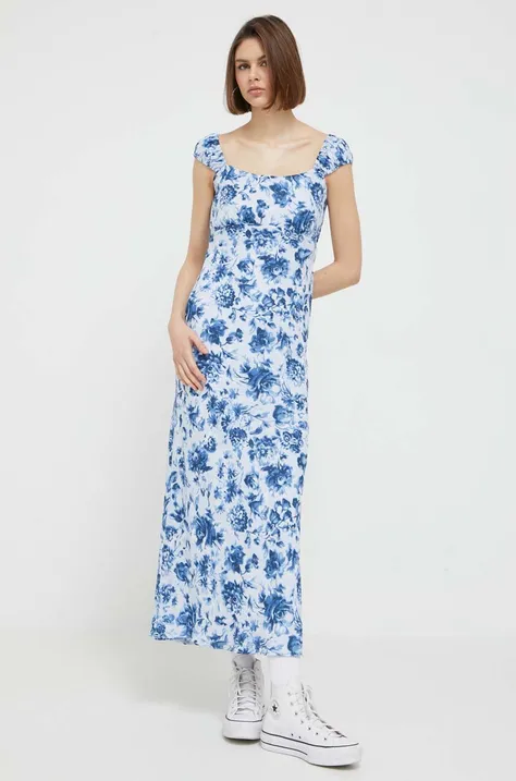 Abercrombie & Fitch rochie culoarea albastru marin, maxi, evazati