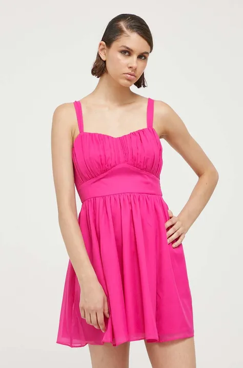 Šaty Abercrombie & Fitch ružová farba, mini, áčkový strih