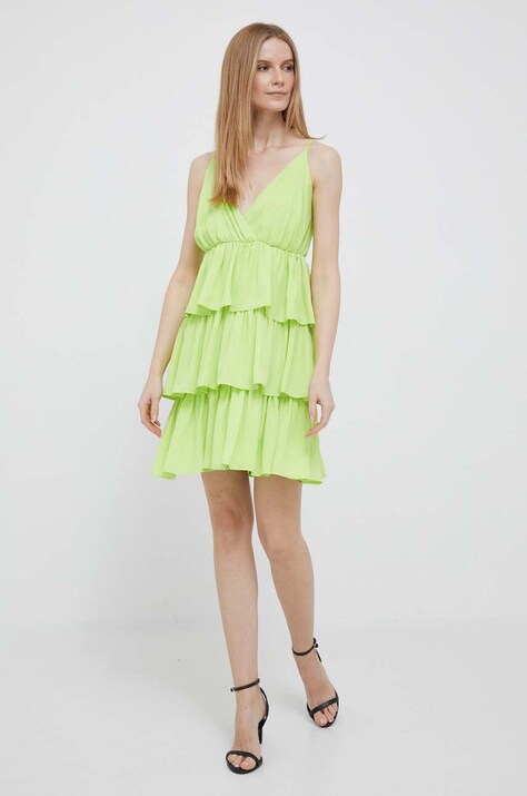 Artigli rochie culoarea verde, mini, evazată