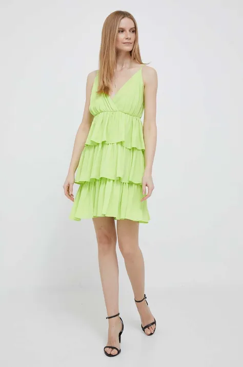 Сукня Artigli колір зелений mini розкльошена