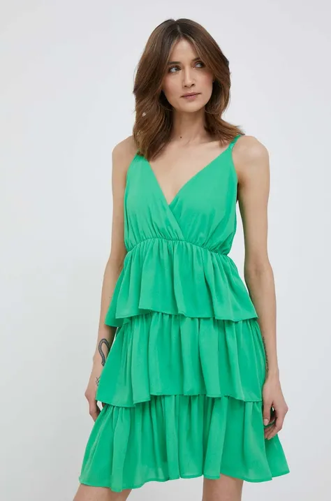 Сукня Artigli колір зелений mini розкльошена