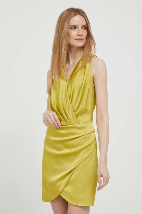 Artigli rochie culoarea verde, mini, dreaptă