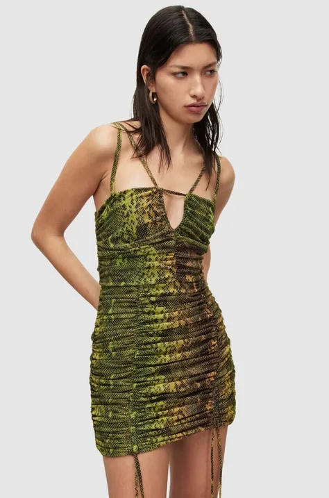 Φόρεμα AllSaints χρώμα: πράσινο