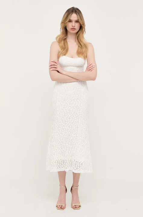 Платье Bardot цвет белый maxi облегающее