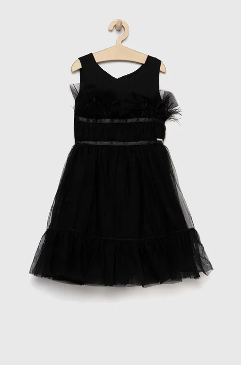Guess sukienka dziecięca kolor czarny mini rozkloszowana