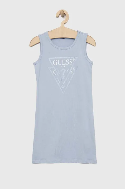 Dievčenské bavlnené šaty Guess mini, rovný strih