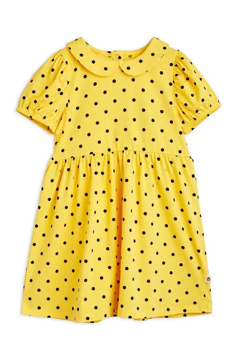 Mini Rodini sukienka dziecięca kolor żółty mini rozkloszowana