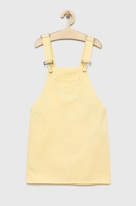 Dječja traper haljina Guess boja: žuta, mini, ravna