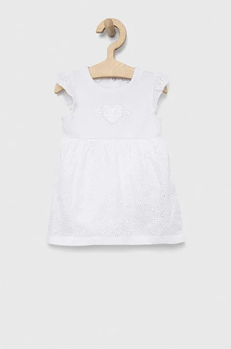 Guess rochie bebe culoarea alb, mini, evazati