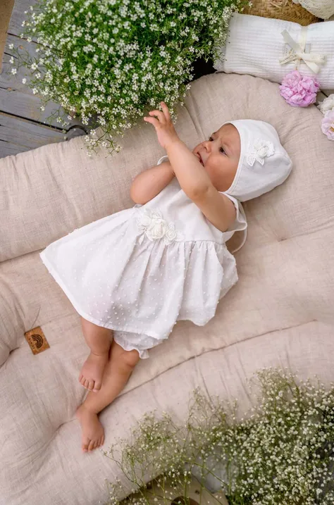 Дитяча бавовняна сукня Jamiks колір білий mini розкльошена