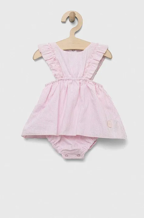 Jamiks sukienka bawełniana niemowlęca kolor różowy mini rozkloszowana