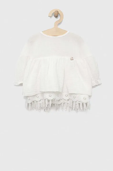 Dětské bavlněné šaty Jamiks bílá barva, mini