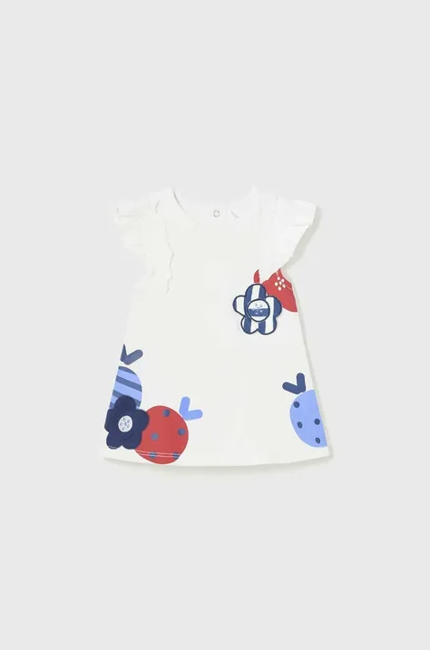 Сукня для немовлят Mayoral Newborn колір білий mini пряма